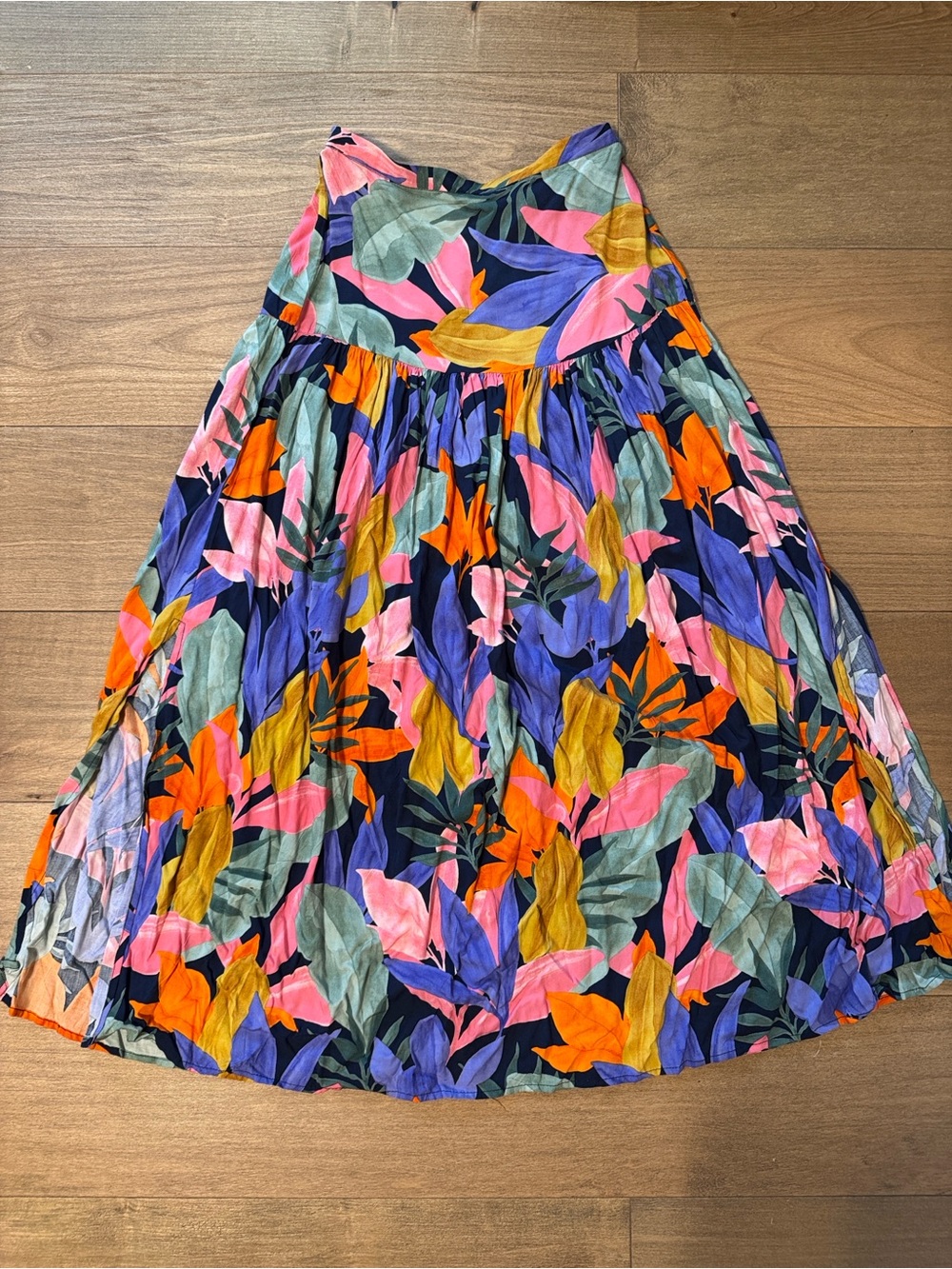 Printed Floral Maxi Skirt in Multicolor